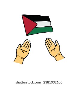 Save Palestine, Pray for Palestine poster, flyers, banners, t-shirts, and post vector illustrations of flags and Hashtags with Save Palestine
