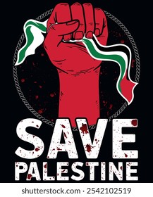 Guardar Palestina Ilustración vectorial de camiseta