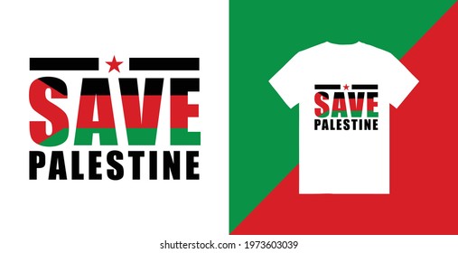 Save Palestine Typography t-shirt design print ready file