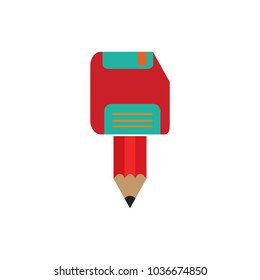 Save Pencil Logo Icon Design
