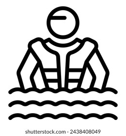 Save person in ocean icon outline vector. Ocean wreck. Pirate sinking