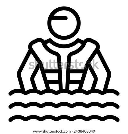 Save person in ocean icon outline vector. Ocean wreck. Pirate sinking