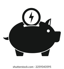 Save piggy bank icon simple vector. Smart consumption. Care digital