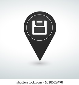 save pin. Map pin icon.