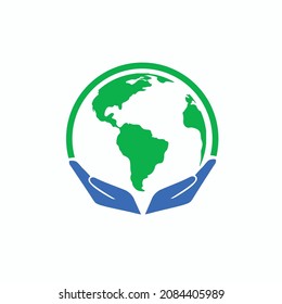 Save the planet. African hands holding globe, earth. Earth day concept. Earth day vector illustration for poster, banner,print,web. Modern cartoon flat style illustration
