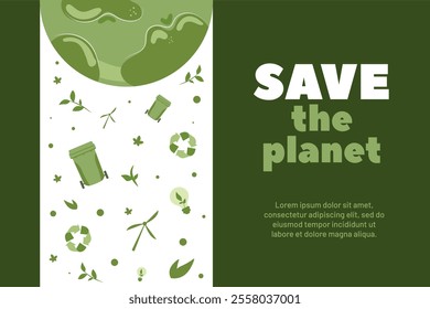 Save the planet campaign promotes eco-friendly practices and awareness about sustainability