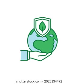 Speichern Sie das Symbol für die Farbe des Planeten. umweltfreundlich. Umweltpflege. Melden Sie sich für die Webseite, App. UI UX GUI Design Element. Bearbeitbarer Strich.