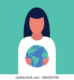 Save the planet concept. Colorful flat vector illustration.