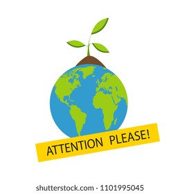 Save the planet concept, earth protection. Vector illustration