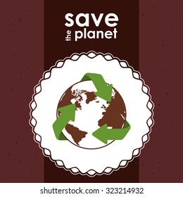 Save the planet concept with eco icons design, vector illustration eps 10