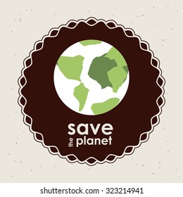 Save the planet concept with eco icons design, vector illustration eps 10