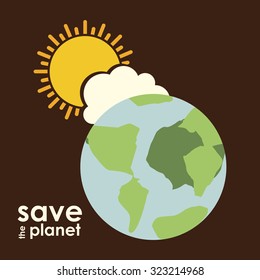 Save the planet concept with eco icons design, vector illustration eps 10