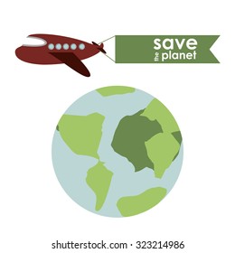 Save the planet concept with eco icons design, vector illustration eps 10