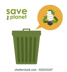 Save the planet concept with eco icons design, vector illustration eps 10