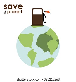 Save the planet concept with eco icons design, vector illustration eps 10