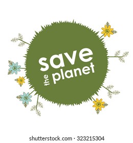Save the planet concept with eco icons design, vector illustration eps 10