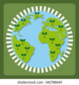 Save planet concept with eco icons design, vector illustration 10 eps graphic