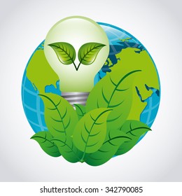 Save Planet concept with eco icons design, vector illustration 10 eps graphic
