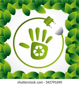 Save Planet concept with eco icons design, vector illustration 10 eps graphic