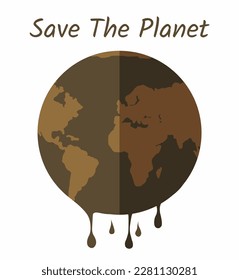Save the planet concept, global warming, climate change, industrial emissions destroy atmosphere, natural disaster, deforestation, global heating, environment pollution. Environmental catastrophe