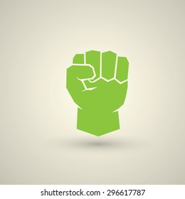 save planet concept. vector green fist icon. save our planet