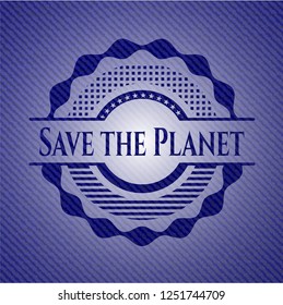 Save the Planet denim background