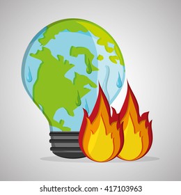 Save planet design. ecology icon. Think green concept, vector illustration