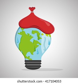 Save planet design. ecology icon. Think green concept, vector illustration