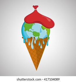 Save planet design. ecology icon. Think green concept, vector illustration
