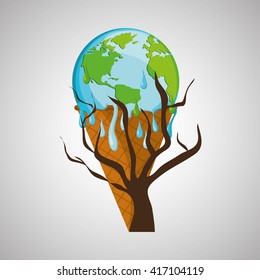 Save planet design. ecology icon. Think green concept, vector illustration