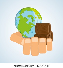 Save planet design. ecology icon. Think green concept