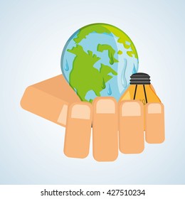 Save planet design. ecology icon. Think green concept