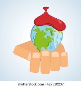Save planet design. ecology icon. Think green concept