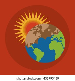 Save planet design. Environment icon. Flat illustration