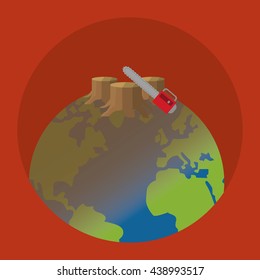 Save planet design. Environment icon. Flat illustration