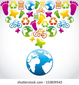 save the planet design over gray background vector illustration