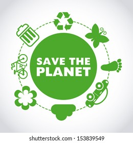 save the planet design over gray background vector illustration