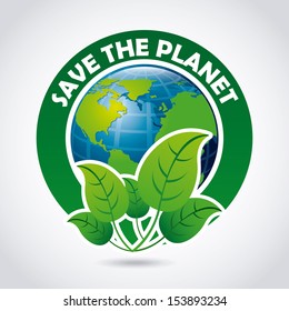 save the planet design over gray background vector illustration