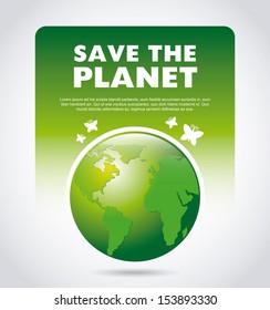 save the planet design over gray background vector illustration