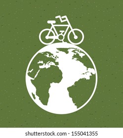 save the planet design over green background vector illustration 