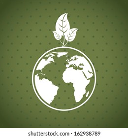 save the planet design over green background vector illustration
