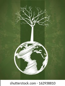 save the planet design over green background vector illustration 