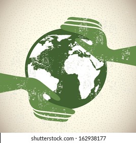 save the planet design over pattern background vector illustration  