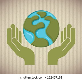 Save the planet design over vintage background, vector illustration