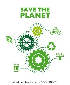 save the planet design over white background vector illustration