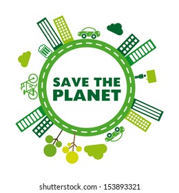 save the planet design over white background vector illustration 