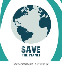 save the planet design over white   background vector illustration   