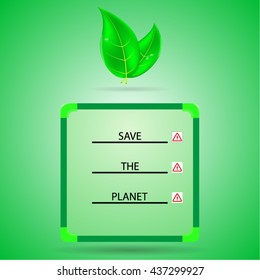 Save The planet to do list vector design