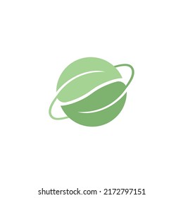 Save the planet Earth concept. Green planet bio energy logo. Zero waste. Recycle, reused, reduce. Nature logo design natural eco green. Fresh healhy organic food and drink.