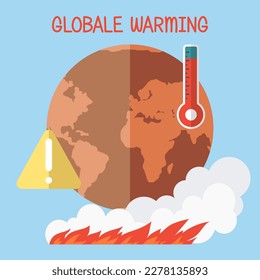 Salvemos el planeta. Día de la Tierra. Cambio climático Concepto de calentamiento atmosférico Naturaleza peligro medio ambiente industria energética contaminación atmosférica. La temperatura sube. Sostenibilidad de la tierra de la naturaleza renovable. Cambiar el planeta